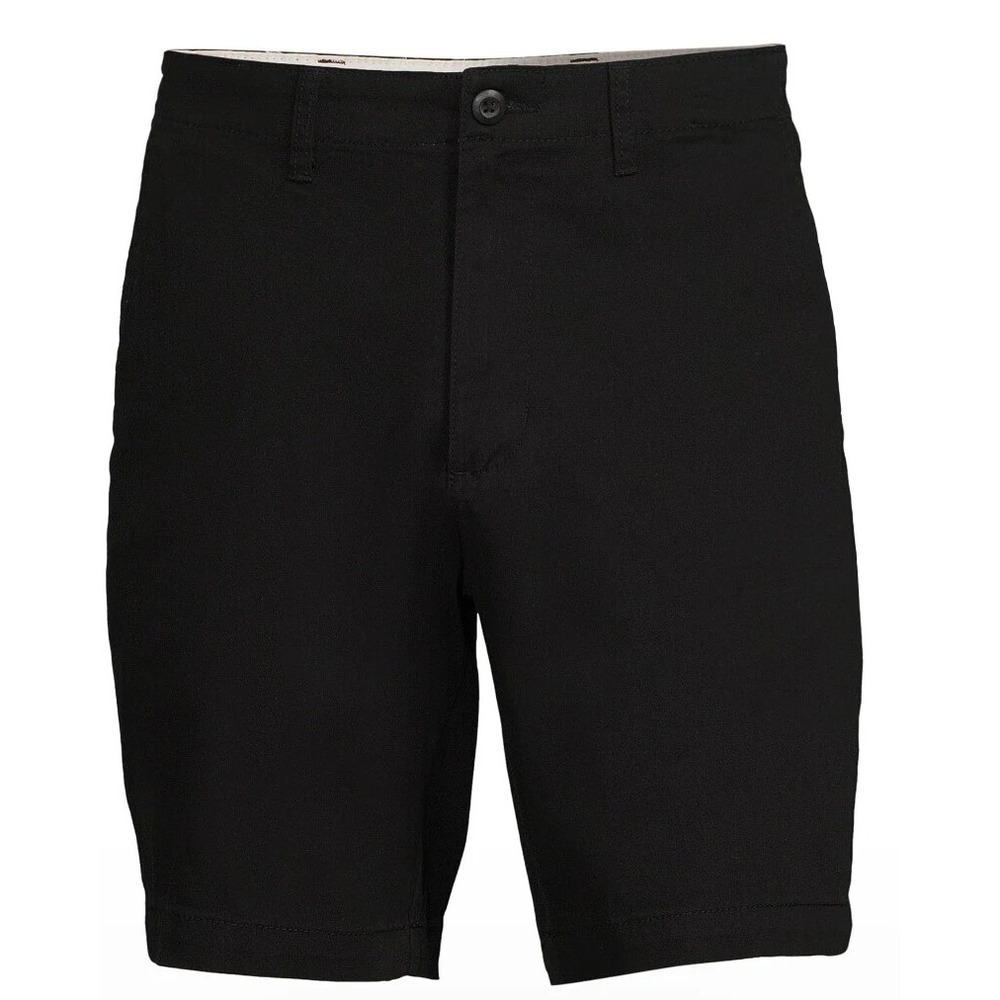 George Mens Black Flat Front Shorts Classic Fit Casual, Size 36,‎ 9" Inseam